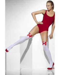 Bas Rouge Infirmière Avec Croix Blanche