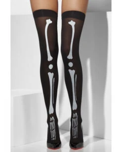 Bas Blancs Squelette Femme : Accessoires Deguizz.com