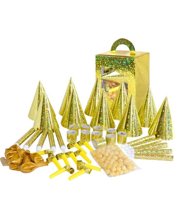 Coffret Cotillons Doré 10 Personnes Fête Nouvel An 3 Coffret Cotillons Doré 10 Personnes Fête Nouvel An