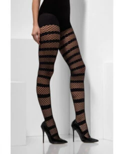 Collant Résille Avec Rayures Opaques- Deguizz N°1 De La Fête Halloween