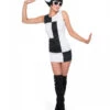 Déguisement Femme Années 70 Par Cher -Fête Vêtements Boutique costume annees 70 noir et blanc femme