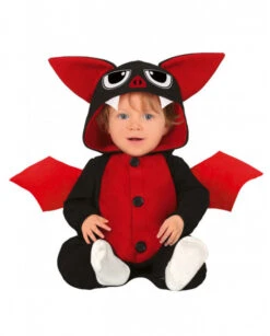 Déguisement Halloween Bébé Chauve-souris Combinaison Noire Et Rouge
