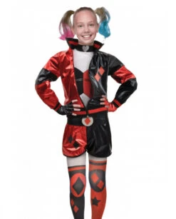 Déguisement Harley Quinn Noir Et Rouge Pour Enfant