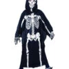 Déguisement Halloween Garçon Robe Longue Squelette Avec Cagoule Enfant