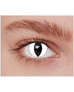 Lentilles Yeux De Chat Blanches Et Noir Halloween