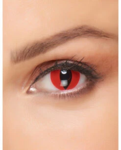 Lentilles Yeux De Chat Rouge Et Noir Halloween 3 Mois