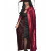 Cape Réversible Halloween Rouge Bordeaux Et Noire - Deguizz.com -Fête Vêtements Boutique longue cape reversible rouge bordeaux et noire luxe halloween femme