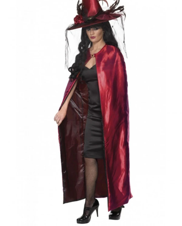 Cape Réversible Halloween Rouge Bordeaux Et Noire - Deguizz.com 3 Cape Réversible Halloween Rouge Bordeaux Et Noire - Deguizz.com