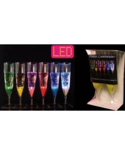 Lot De 2 Flûtes à Champagne à LED - Couleurs Au Choix : Accessoire Lumineux Deguizz.com