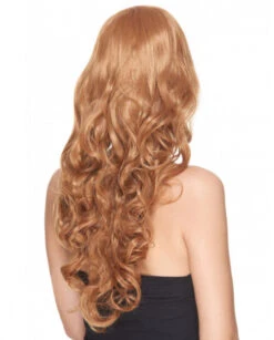 Perruque Femme Rousse Effet Naturel -Fête Vêtements Boutique perruque rousse bouclee avec frange luxe 1 2