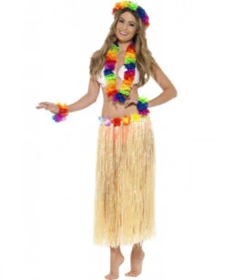 Set Hawaien Collier + Bandeau + Bracelets "Rainbow" Pas Cher